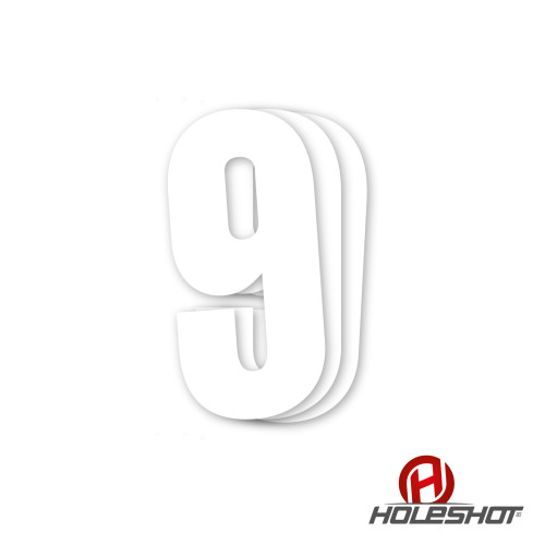 Holeshot, Siffror 10st, 11 X 5 cm, 9, VIT Holeshot, Siffror 10st, 11 X 5 cm, 9, VIT
