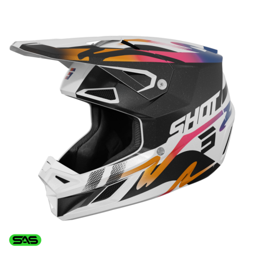 Shot, HJÄLM SPEED WAVE BLACK WHITE, PEARLY, VUXEN, M