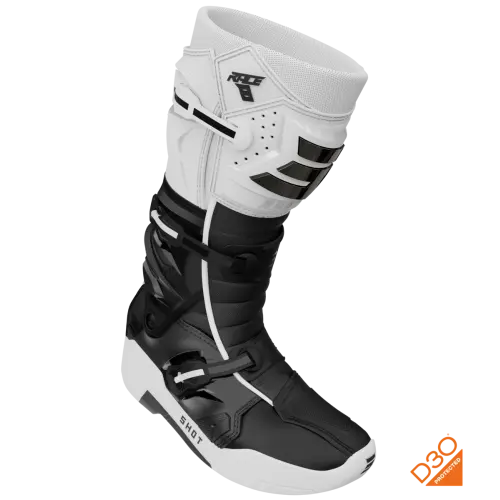Shot, BOOTS RACE 8 WHITE BLACK CHROME, VUXEN, 44 Shot, BOOTS RACE 8 WHITE BLACK CHROME, VUXEN, 44