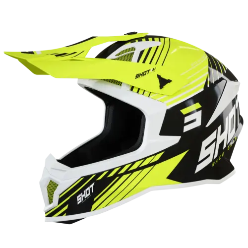 Shot, HJÄLM LITE FURY BLACK NEON YELLOW WHITE GLOSSY, VUXEN, L Shot, HJÄLM LITE FURY BLACK NEON YELLOW WHITE GLOSSY, VUXEN, L
