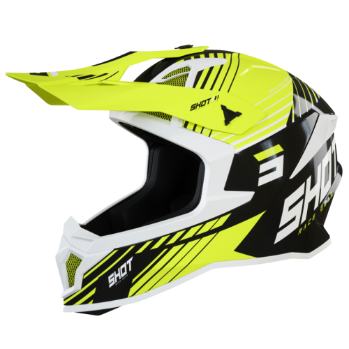 Shot, HJÄLM LITE FURY BLACK NEON YELLOW WHITE GLOSSY, VUXEN, S