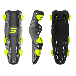 Shot, KNÄSKYDD AIRFLOW ADULTE BLACK NEON YELLOW, VUXEN