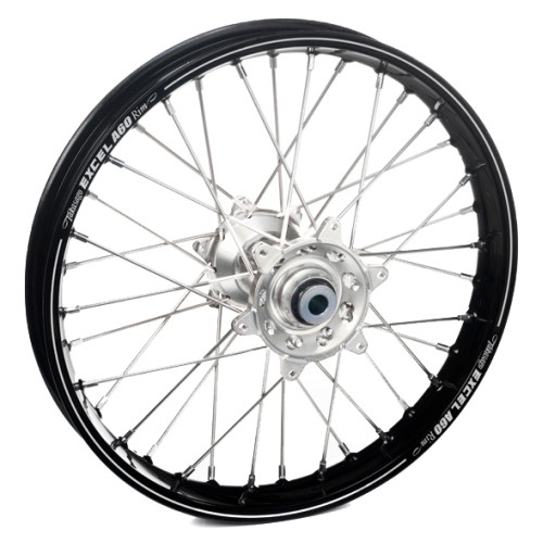 Haan Wheels, Komplett Hjul A60, 2,15, 18", BAK, SILVER SVART, KTM 24-25 450 EXC-F, 23-25 450 SX-F, 24-25 250 EXC, 24 250 EXC-F, 25 250 EXC-F /150 SX, 23-25 250 SX/250 SX-F, 24-25 350 EXC-F/150 EXC/300 EXC/500 EXC-F, 23-25 350 SX-F, 23-25 125 SX/300 S