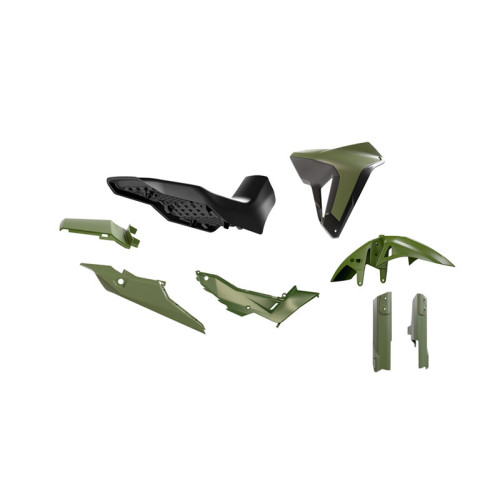Rtech, Plastkit Revolution, SVART GRÖN, Honda 23-25 XL750 TRANSALP