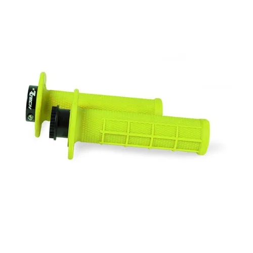 Rtech, R20 LOCK-ON GRIPS HALF WAFFLE, NEON GUL Rtech, R20 LOCK-ON GRIPS HALF WAFFLE, NEON GUL