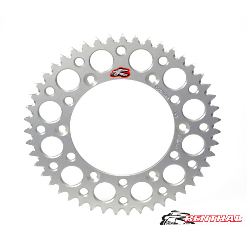 Renthal, Bakdrev, 520, 48, SILVER, KTM 03-23 450 EXC-F/450 SX-F, 03-17 250 EXC, 18-22 250 EXC TPI/300 EXC TPI, 23 250 EXC/150 EXC/300 EXC/300 SX, 03-23 250 EXC-F/250 SX-F, 90-23 250 SX, 10-23 350 EXC-F/350 SX-F, 91-16 125 EXC, 90-23 125 SX, 17-19 125 XC-W