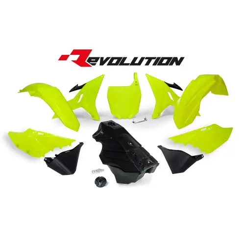 Rtech, Plastkit REVOLUTION, NEON GUL, Yamaha 16-19 WR250, 02-21 YZ250, 02-21 YZ125 Rtech, Plastkit REVOLUTION, NEON GUL, Yamaha 16-19 WR250, 02-21 YZ250, 02-21 YZ125