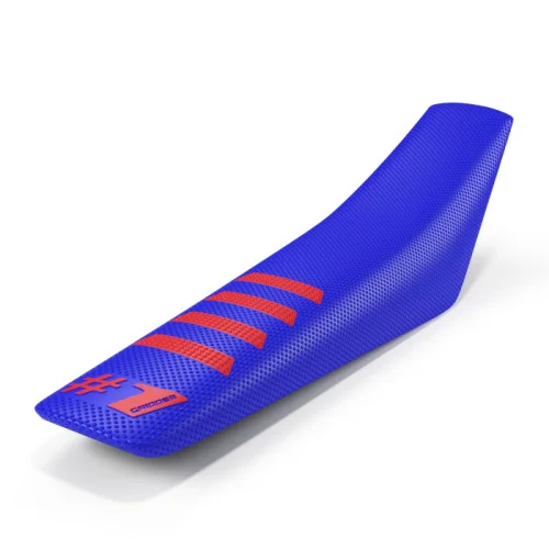Onegripper Sadelöverdrag - Ribbat Blå/Röd Onegripper Sadelöverdrag - Ribbat Blå/Röd