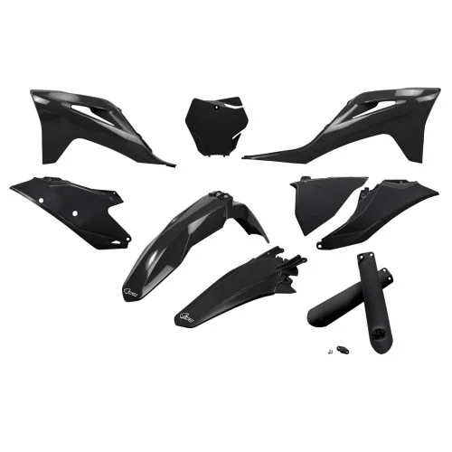 UFO Plastkit med Gaffelbensskydd Gas Gas black UFO Plastkit med Gaffelbensskydd Gas Gas black