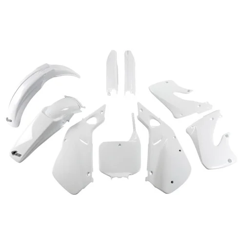 UFO Plastkit med Gaffelbensskydd Honda white UFO Plastkit med Gaffelbensskydd Honda white