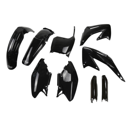 UFO Plastkit med Gaffelbensskydd Honda black UFO Plastkit med Gaffelbensskydd Honda black