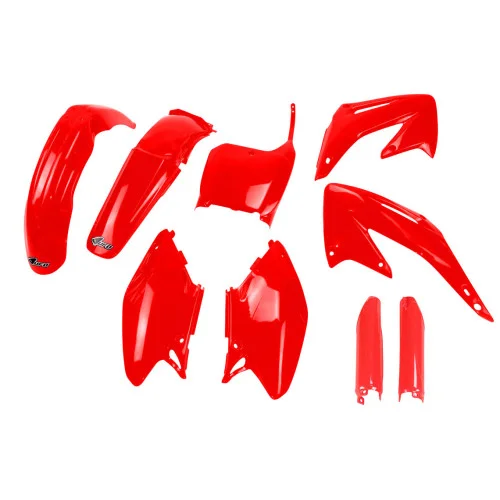 UFO Plastkit med Gaffelbensskydd Honda red UFO Plastkit med Gaffelbensskydd Honda red