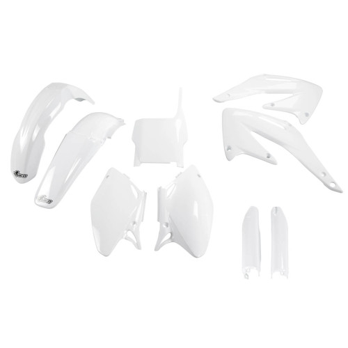 UFO Plastkit med Gaffelbensskydd Honda white UFO Plastkit med Gaffelbensskydd Honda white