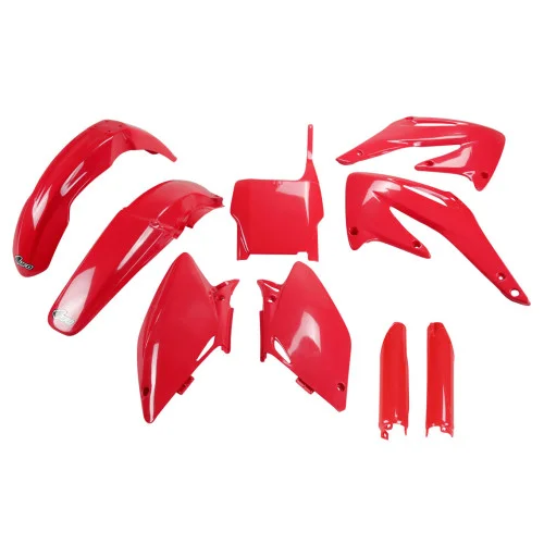 UFO Plastkit med Gaffelbensskydd Honda red UFO Plastkit med Gaffelbensskydd Honda red