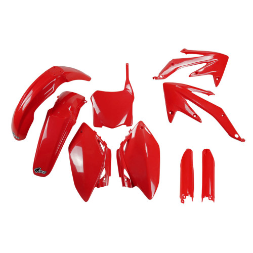 UFO Plastkit med Gaffelbensskydd Honda red UFO Plastkit med Gaffelbensskydd Honda red