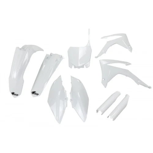 UFO Plastkit med Gaffelbensskydd Honda white UFO Plastkit med Gaffelbensskydd Honda white