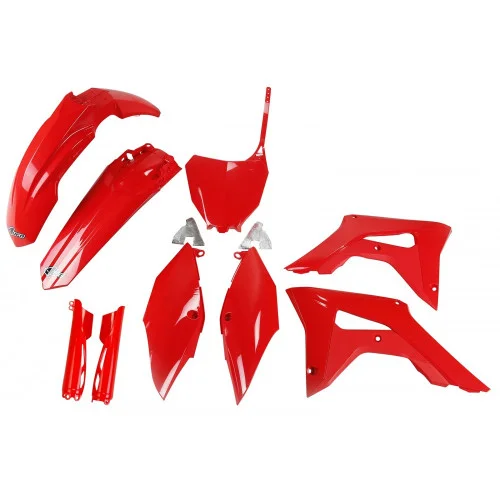 UFO Plastkit med Gaffelbensskydd Honda red UFO Plastkit med Gaffelbensskydd Honda red