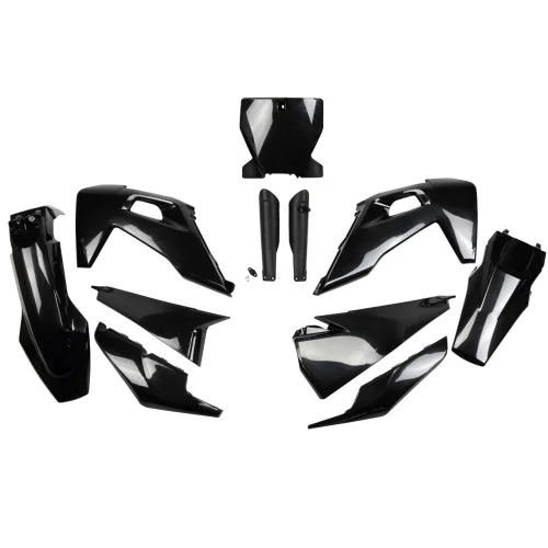 UFO Plastkit med Gaffelbensskydd Husqvarna black UFO Plastkit med Gaffelbensskydd Husqvarna black