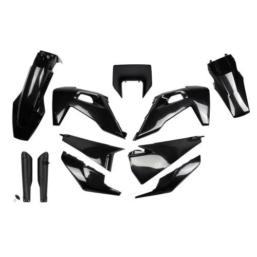 UFO Plastkit med Gaffelbensskydd Husqvarna black UFO Plastkit med Gaffelbensskydd Husqvarna black