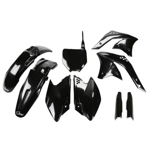 UFO Plastkit med Gaffelbensskydd Kawasaki black UFO Plastkit med Gaffelbensskydd Kawasaki black