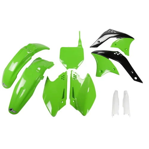 UFO Plastkit med Gaffelbensskydd Kawasaki green UFO Plastkit med Gaffelbensskydd Kawasaki green