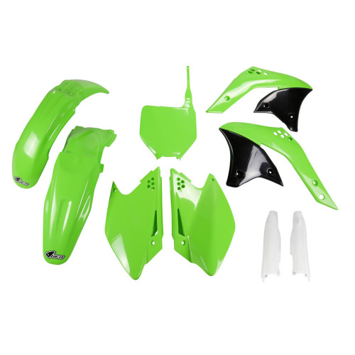 UFO Plastkit med Gaffelbensskydd Kawasaki green