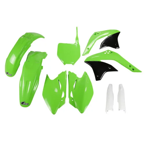 UFO Plastkit med Gaffelbensskydd Kawasaki green UFO Plastkit med Gaffelbensskydd Kawasaki green