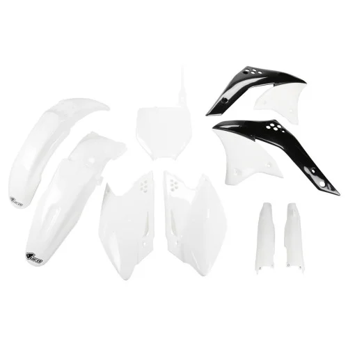 UFO Plastkit med Gaffelbensskydd Kawasaki white UFO Plastkit med Gaffelbensskydd Kawasaki white