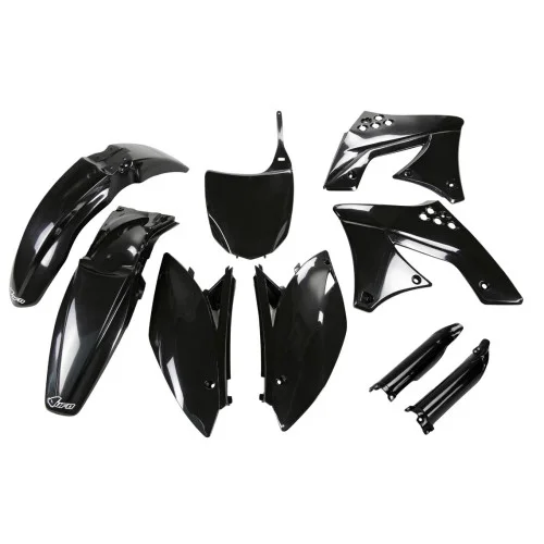 UFO Plastkit med Gaffelbensskydd Kawasaki black UFO Plastkit med Gaffelbensskydd Kawasaki black