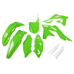 UFO Plastkit med Gaffelbensskydd Kawasaki green