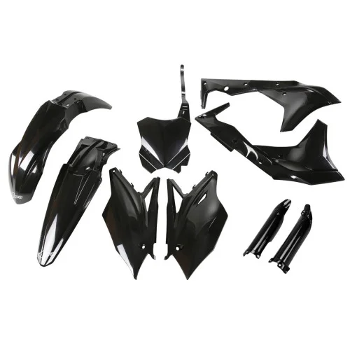 UFO Plastkit med Gaffelbensskydd Kawasaki black UFO Plastkit med Gaffelbensskydd Kawasaki black