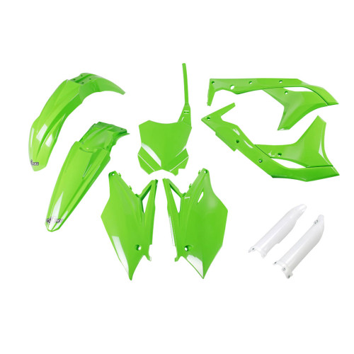 UFO Plastkit med Gaffelbensskydd Kawasaki green UFO Plastkit med Gaffelbensskydd Kawasaki green