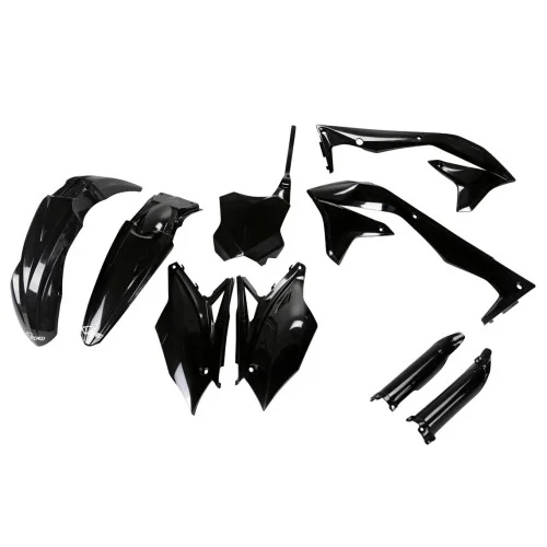 UFO Plastkit med Gaffelbensskydd Kawasaki black UFO Plastkit med Gaffelbensskydd Kawasaki black