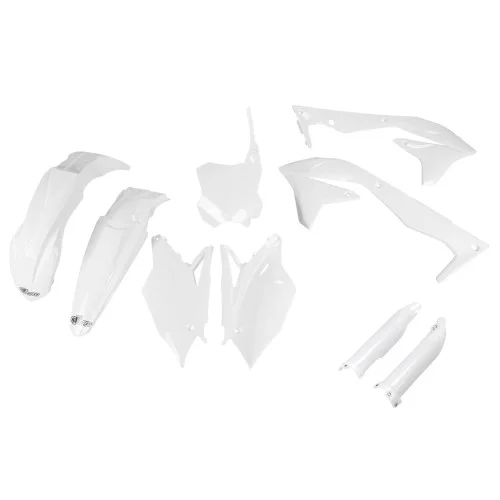 UFO Plastkit med Gaffelbensskydd Kawasaki white UFO Plastkit med Gaffelbensskydd Kawasaki white