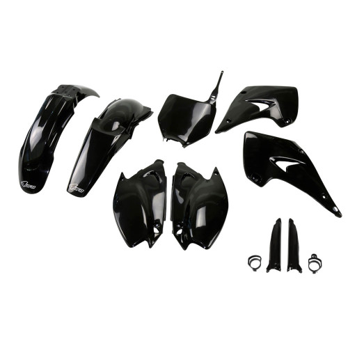 UFO Plastkit med Gaffelbensskydd Kawasaki black UFO Plastkit med Gaffelbensskydd Kawasaki black
