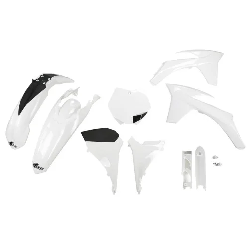 UFO Plastkit med Gaffelbensskydd Ktm white UFO Plastkit med Gaffelbensskydd Ktm white