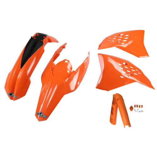 UFO Plastkit med Gaffelbensskydd Ktm orange UFO Plastkit med Gaffelbensskydd Ktm orange
