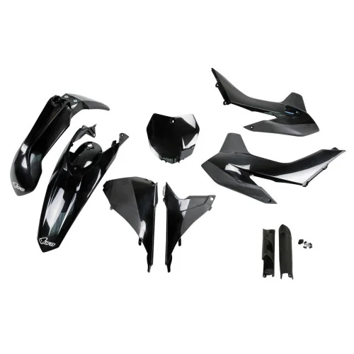 UFO Plastkit med Gaffelbensskydd Ktm black UFO Plastkit med Gaffelbensskydd Ktm black
