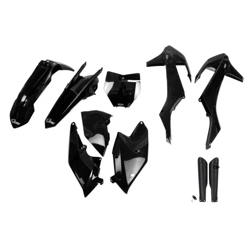 UFO Plastkit med Gaffelbensskydd Ktm black UFO Plastkit med Gaffelbensskydd Ktm black