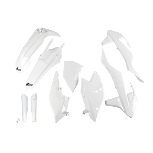 UFO Plastkit med Gaffelbensskydd Ktm white UFO Plastkit med Gaffelbensskydd Ktm white