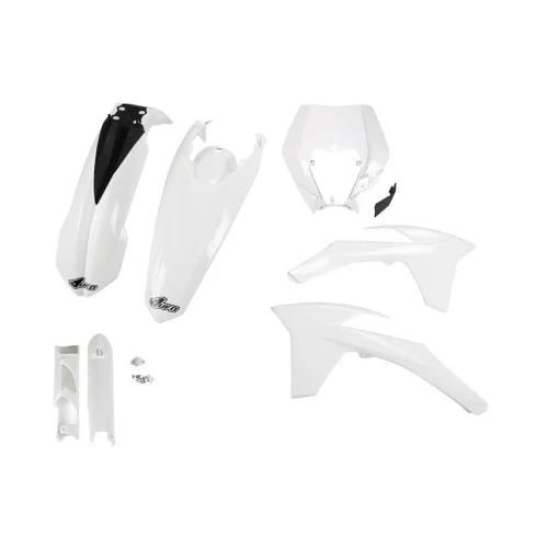 UFO Plastkit med Gaffelbensskydd Ktm white UFO Plastkit med Gaffelbensskydd Ktm white