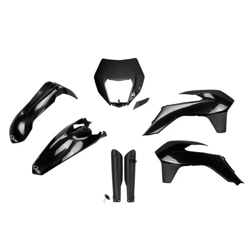 UFO Plastkit med Gaffelbensskydd Ktm black UFO Plastkit med Gaffelbensskydd Ktm black