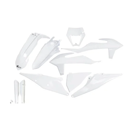UFO Plastkit med Gaffelbensskydd Ktm white 20-24 UFO Plastkit med Gaffelbensskydd Ktm white 20-24