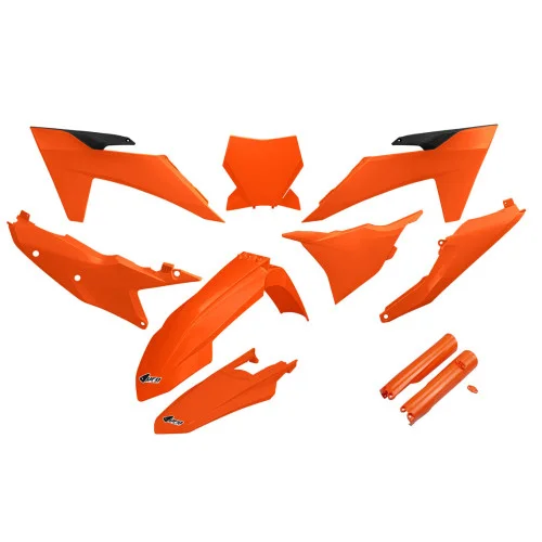 UFO Plastkit med Gaffelbensskydd Ktm orange UFO Plastkit med Gaffelbensskydd Ktm orange