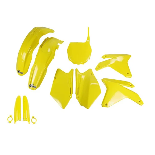 UFO Plastkit med Gaffelbensskydd Suzuki yellow UFO Plastkit med Gaffelbensskydd Suzuki yellow