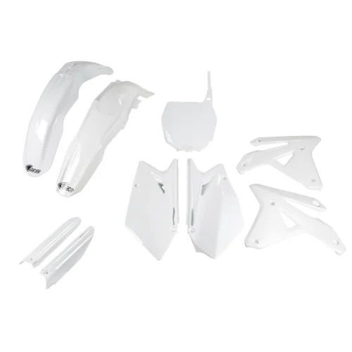 UFO Plastkit med Gaffelbensskydd Suzuki white UFO Plastkit med Gaffelbensskydd Suzuki white