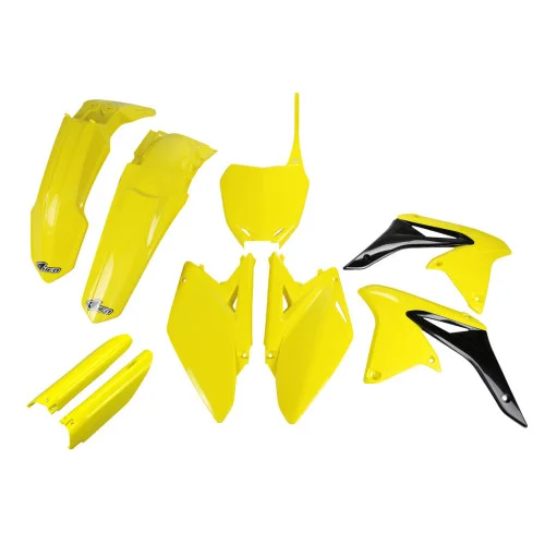 UFO Plastkit med Gaffelbensskydd Suzuki yellow UFO Plastkit med Gaffelbensskydd Suzuki yellow