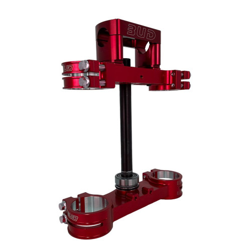 Bud Racing V3 Röd- Styrkrona med Justerbara Styrfästen | Kawasaki KX250/450 Offset 23mm 