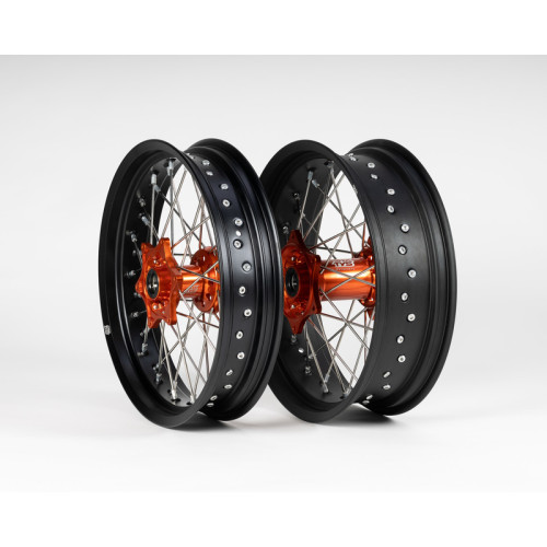 Sixty5 KTM Supermoto Svart/Orange fälgset 3.5-17/5.0-17