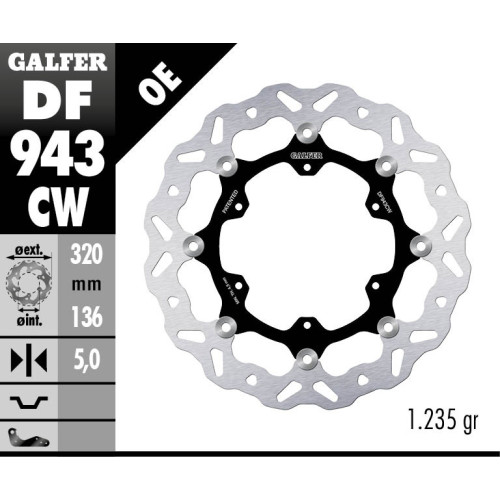 Galfer Wave framskiva flytande 320mm - KTM 790 Adv R 19- Rally 20-, Norden
